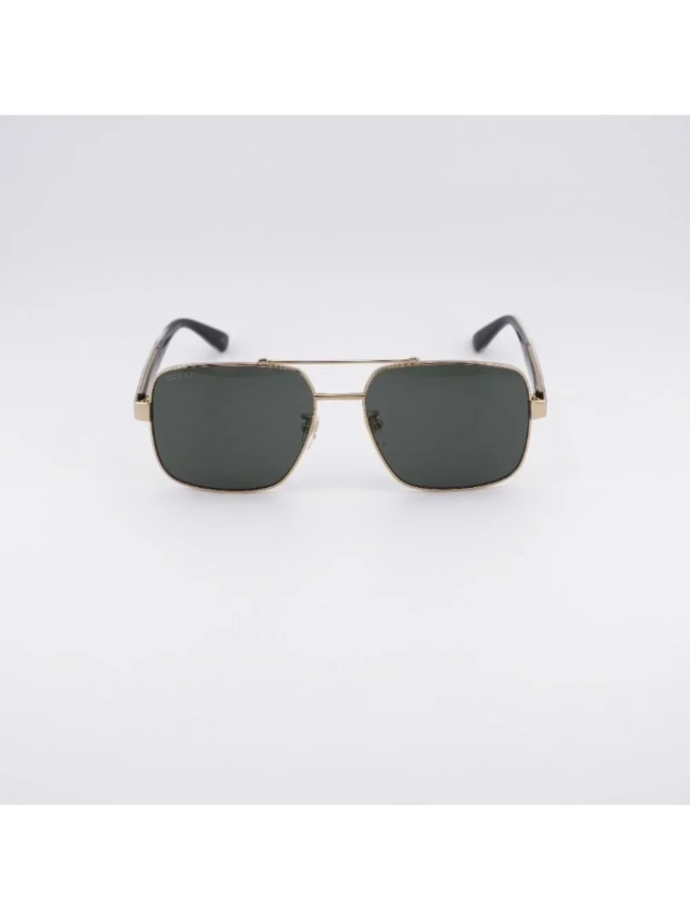 Gucci GG0529S 001 Sunglasses Gold with Black Square Frame, Grey Lenses